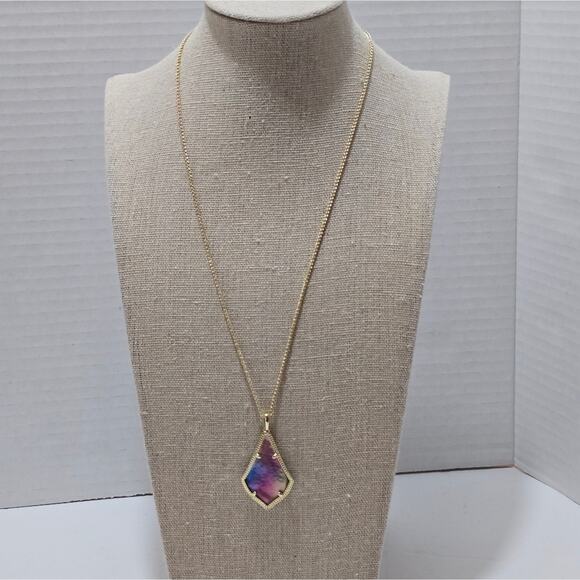 KENDRA SCOTT Alex Necklace in Gold Watercolor Illusion NWT - Picture 8 of 8